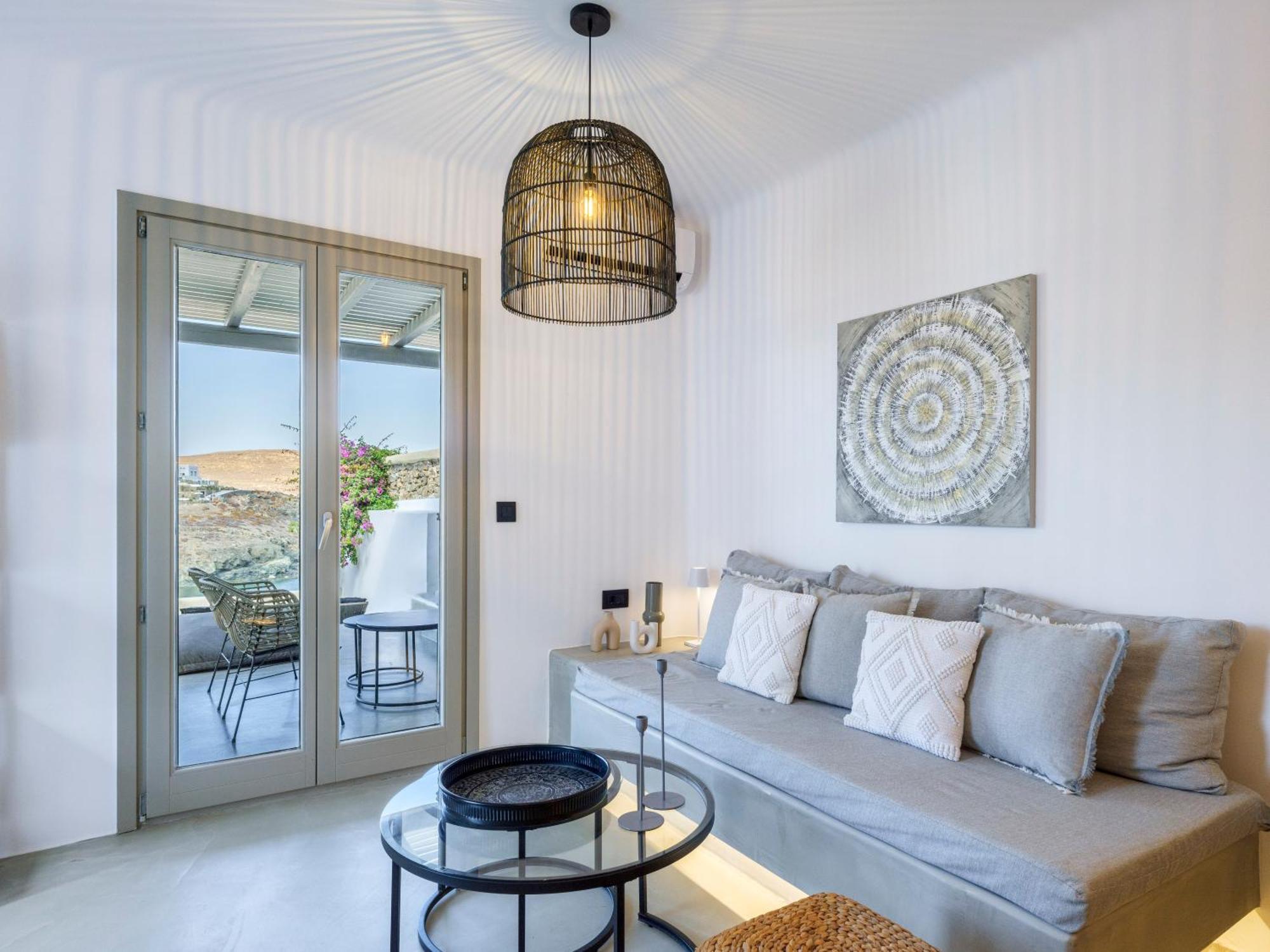 Sea Rock & Sky Private Mykonos Residence Merchia Beach 외부 사진