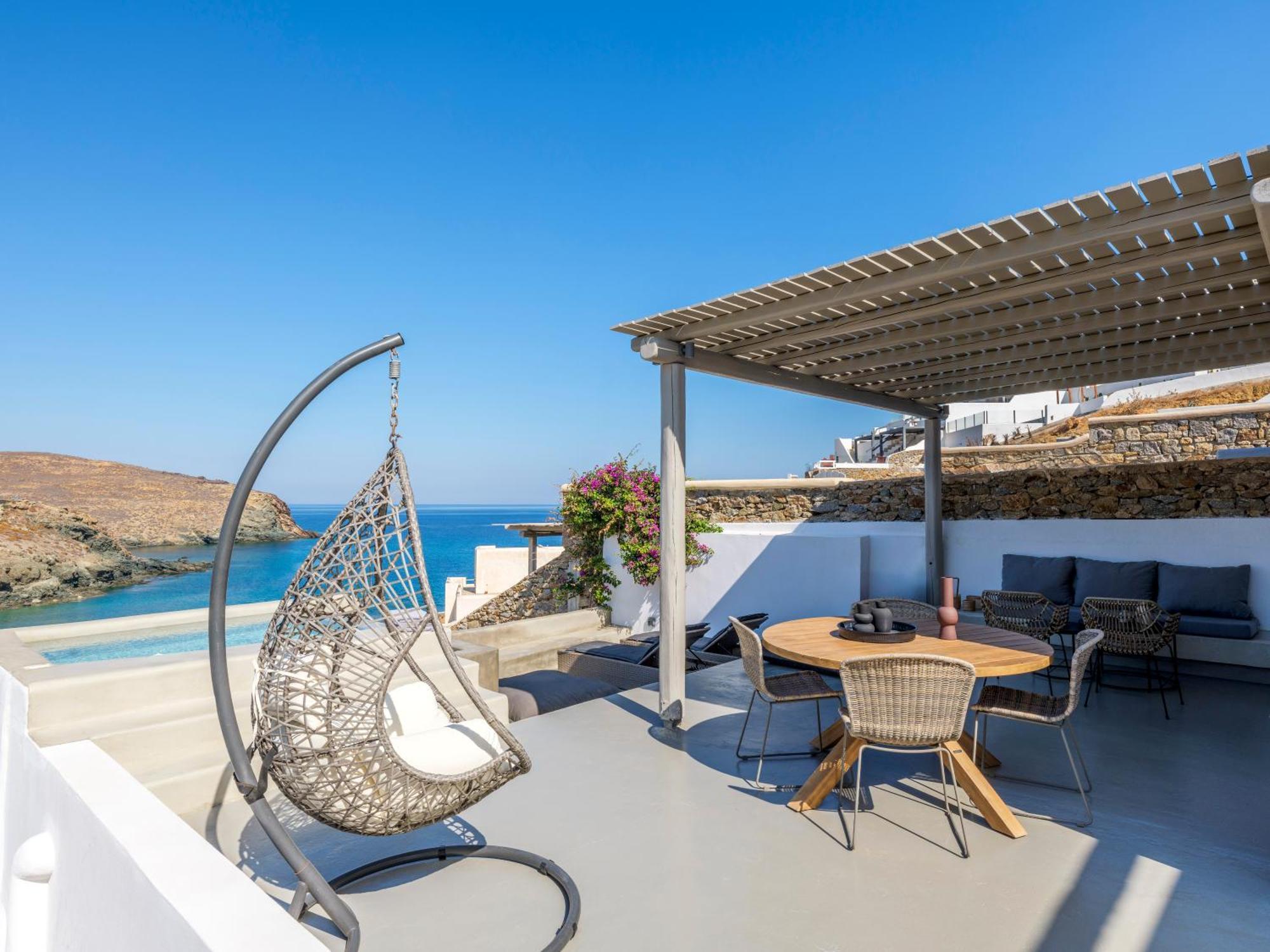 Sea Rock & Sky Private Mykonos Residence Merchia Beach 외부 사진