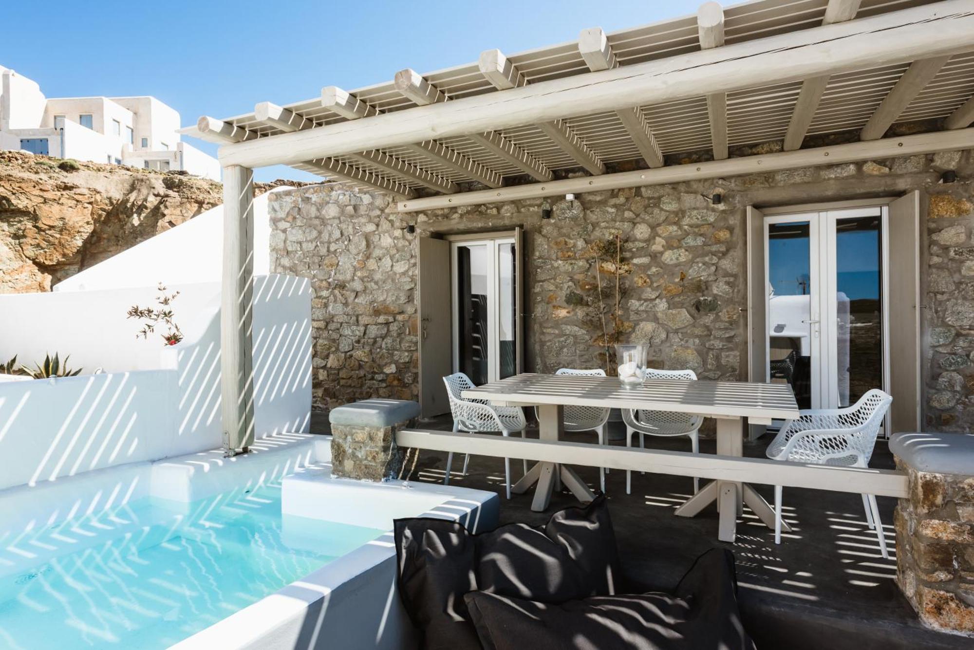 Sea Rock & Sky Private Mykonos Residence Merchia Beach 외부 사진