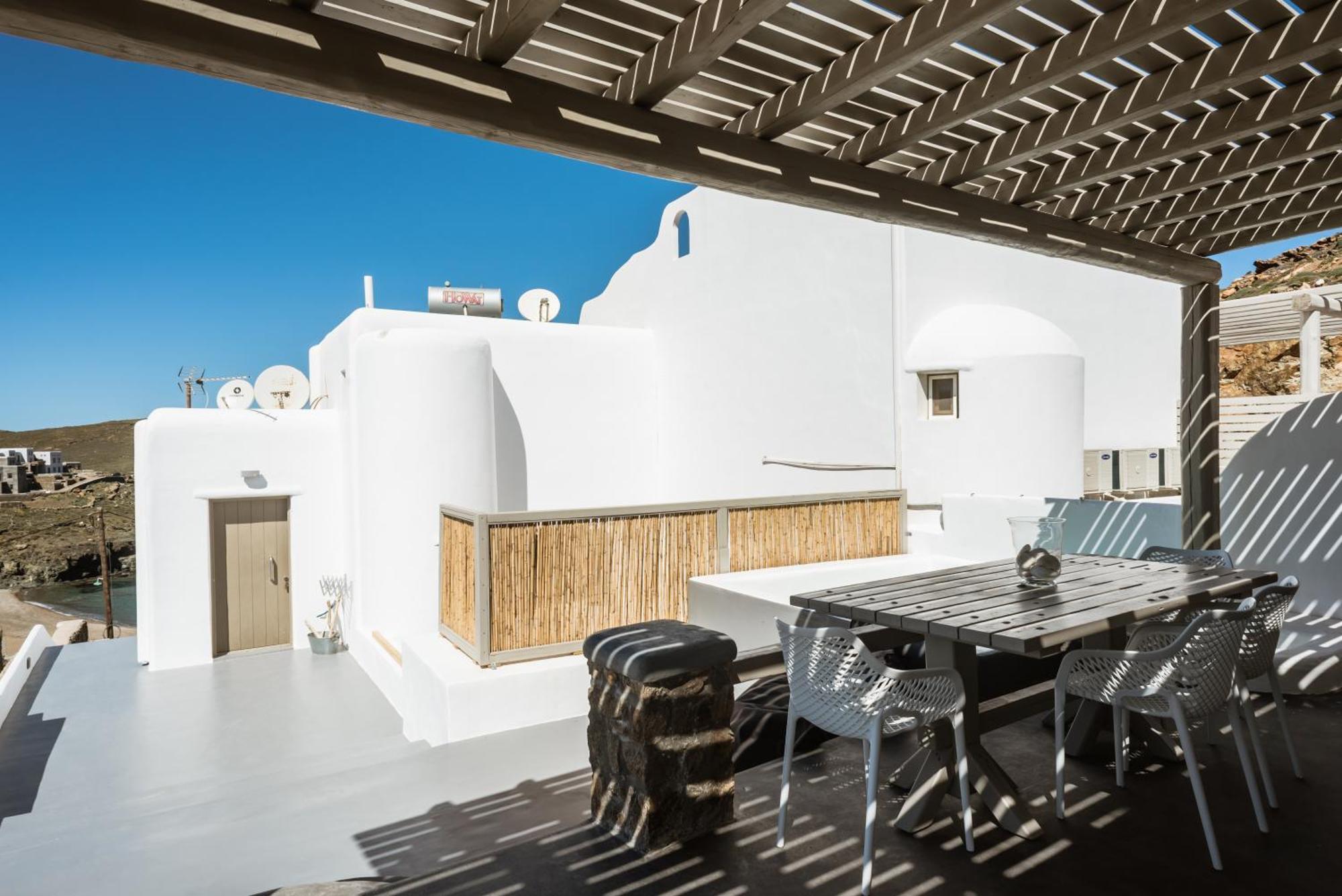 Sea Rock & Sky Private Mykonos Residence Merchia Beach 외부 사진
