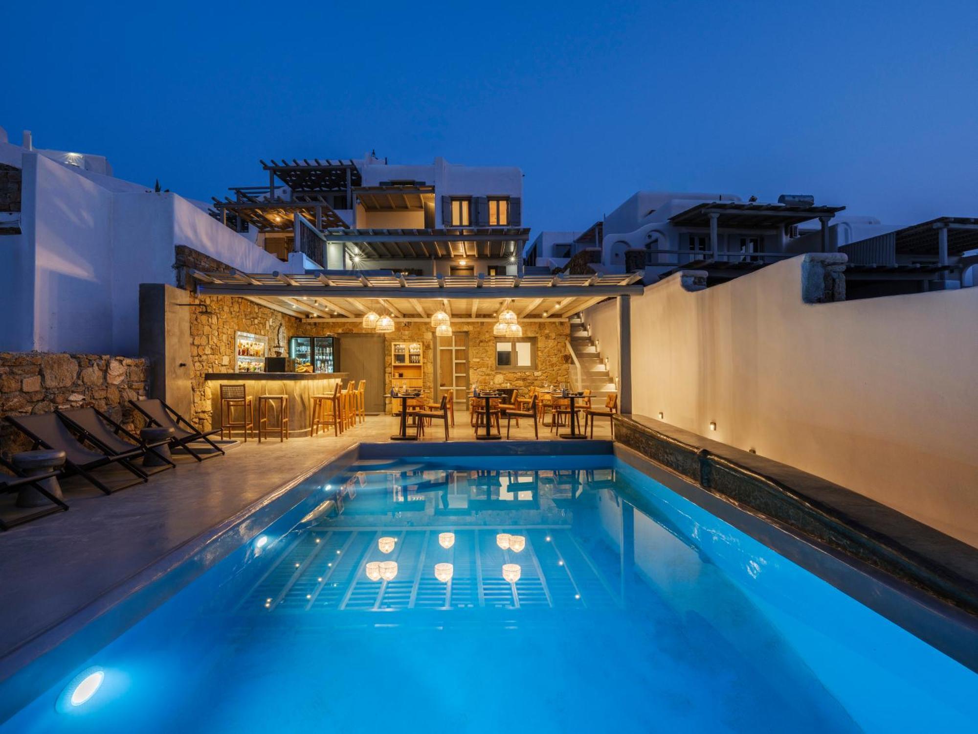 Sea Rock & Sky Private Mykonos Residence Merchia Beach 외부 사진