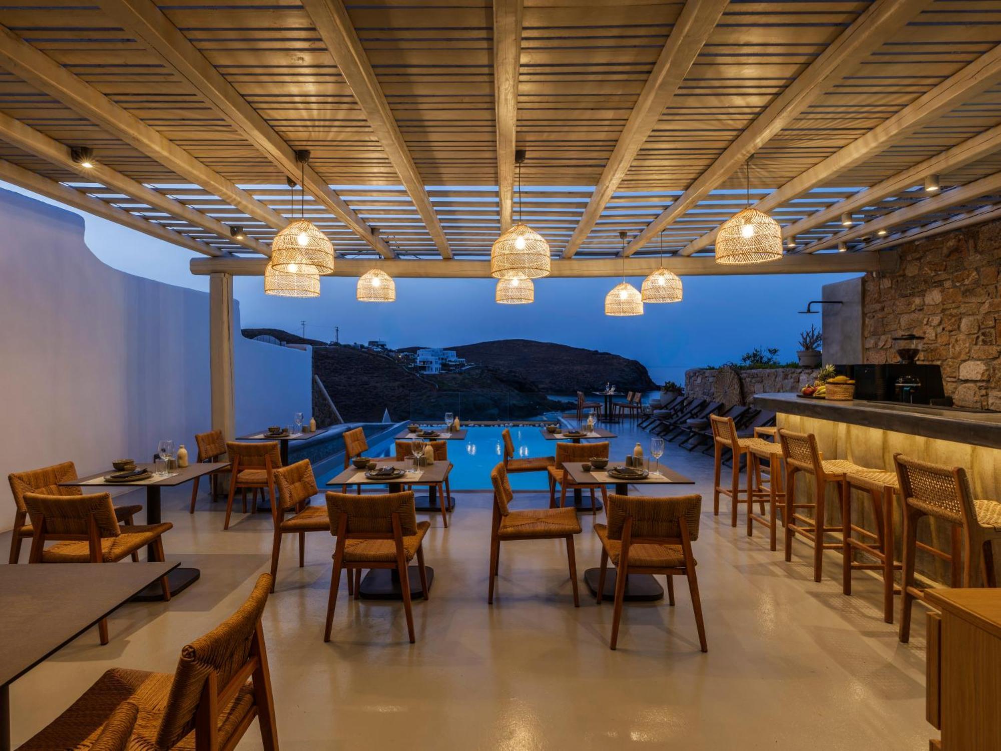 Sea Rock & Sky Private Mykonos Residence Merchia Beach 외부 사진