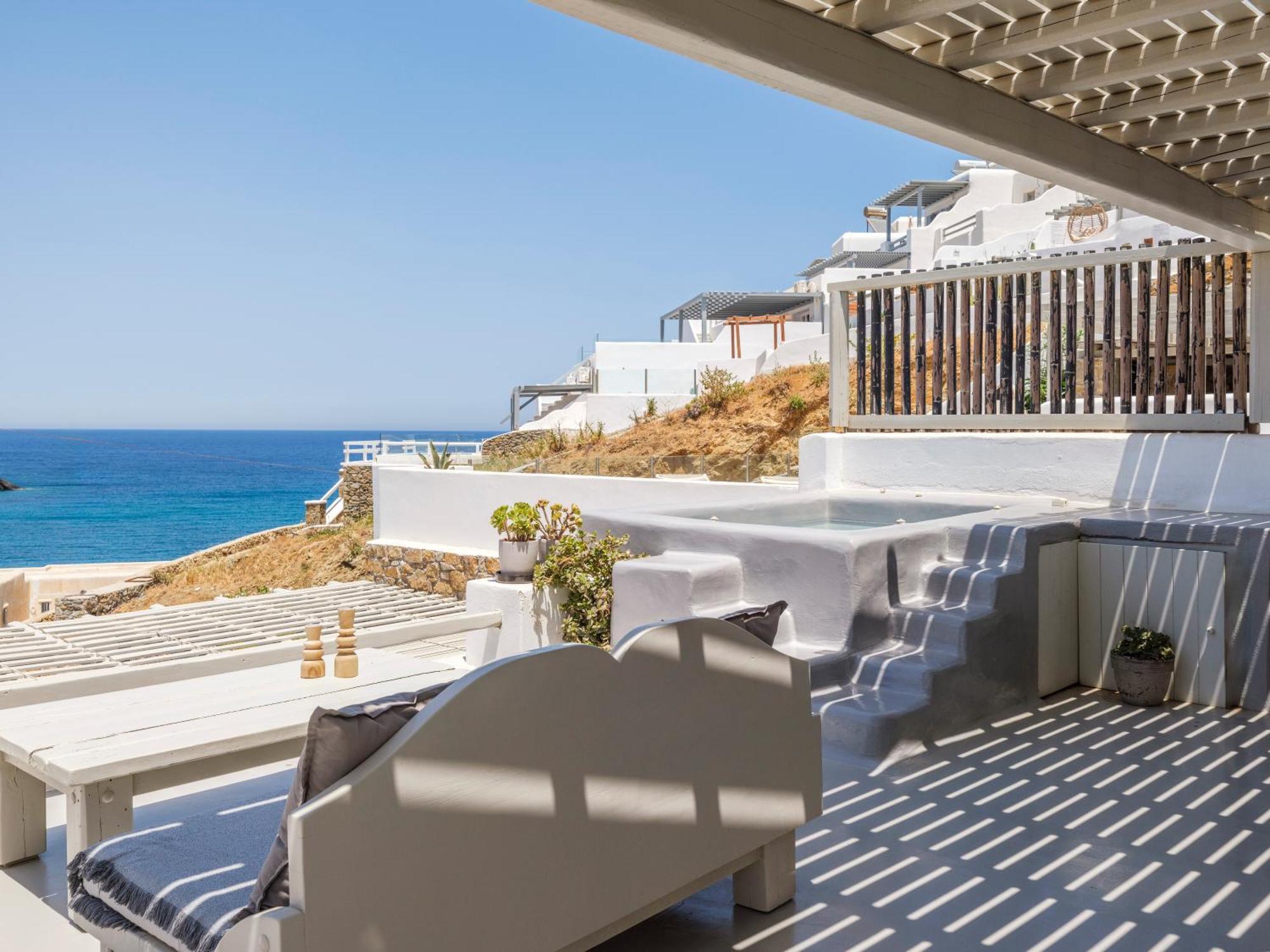 Sea Rock & Sky Private Mykonos Residence Merchia Beach 외부 사진