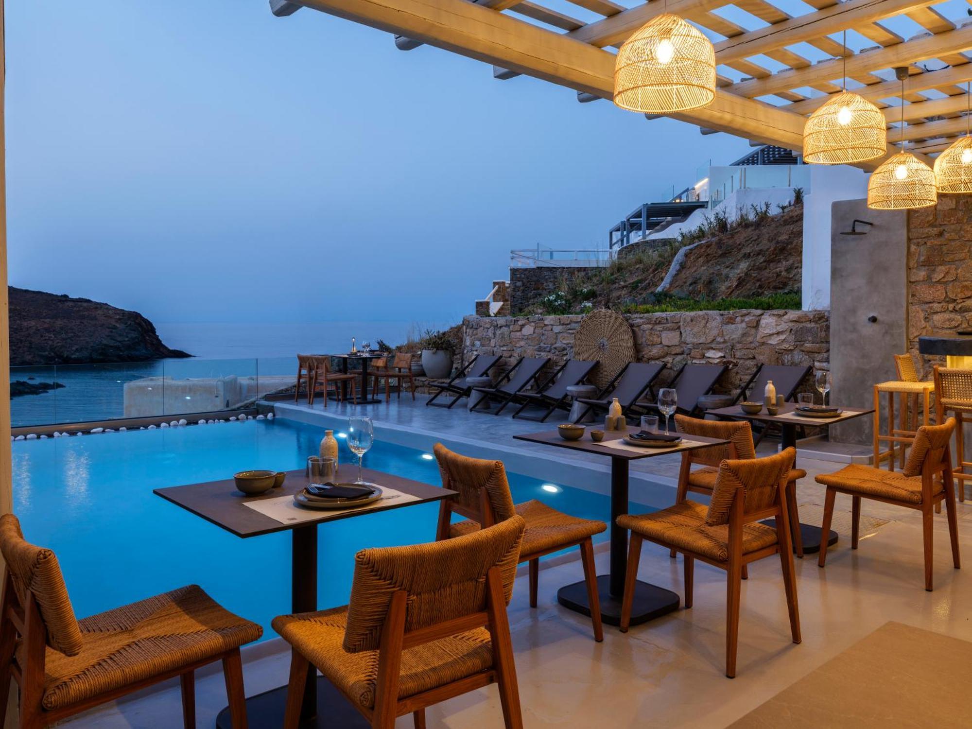 Sea Rock & Sky Private Mykonos Residence Merchia Beach 외부 사진