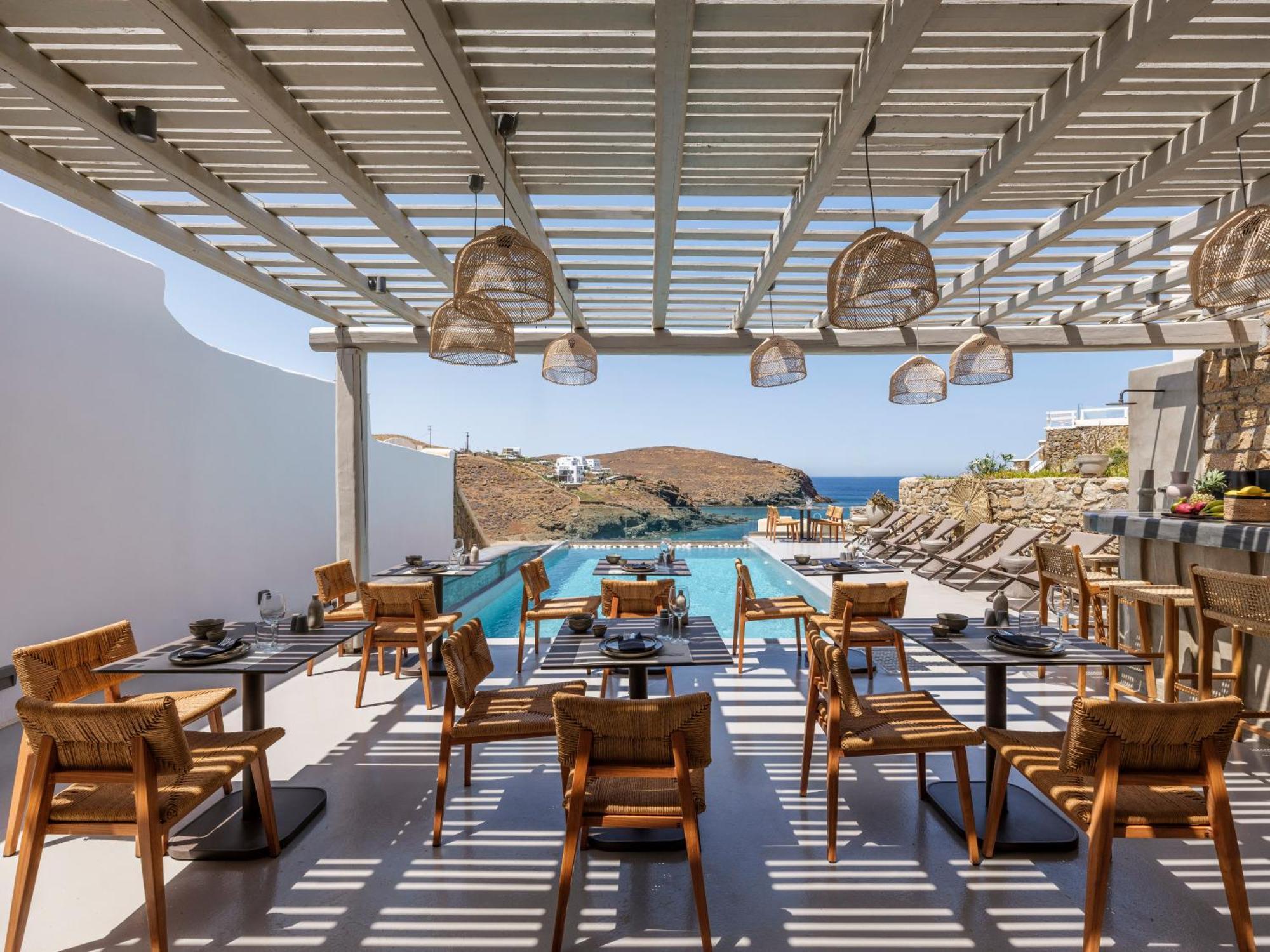 Sea Rock & Sky Private Mykonos Residence Merchia Beach 외부 사진