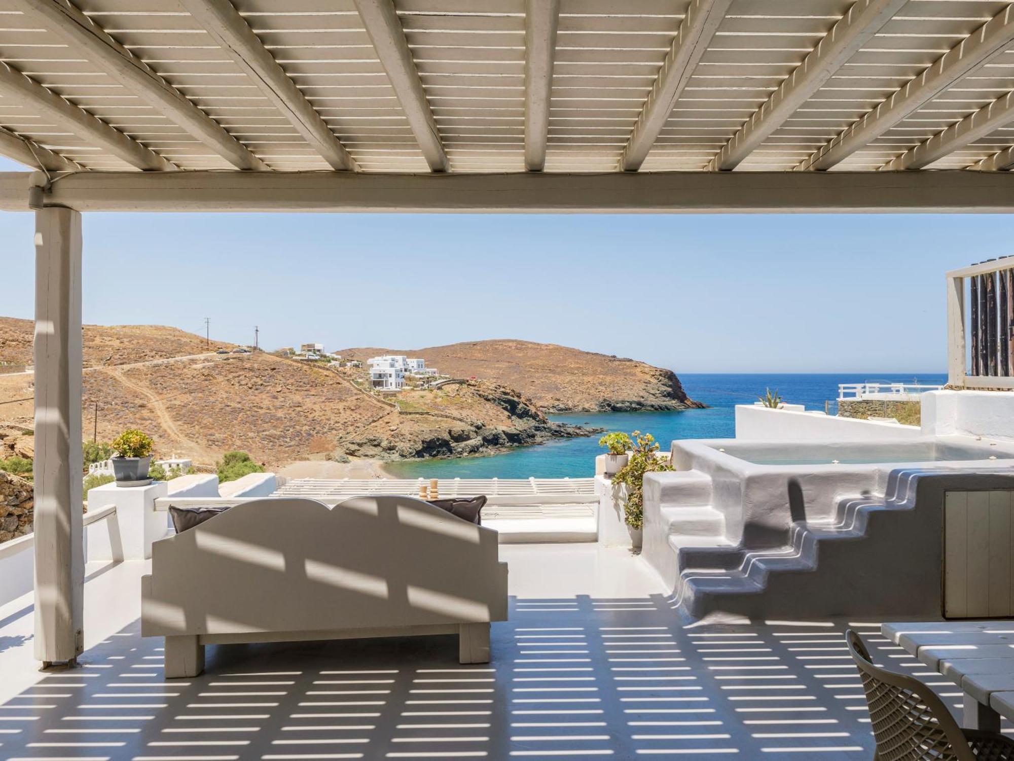 Sea Rock & Sky Private Mykonos Residence Merchia Beach 외부 사진