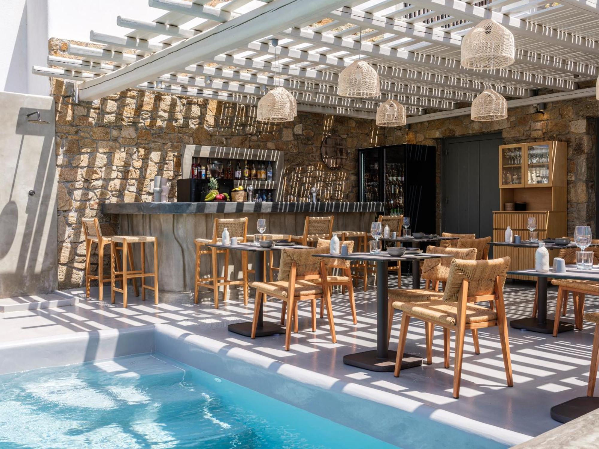 Sea Rock & Sky Private Mykonos Residence Merchia Beach 외부 사진