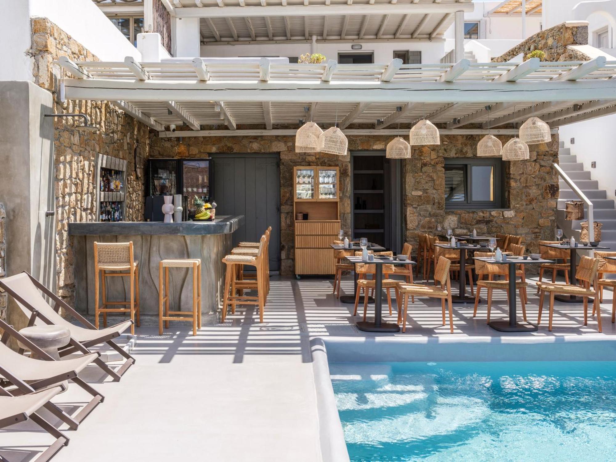 Sea Rock & Sky Private Mykonos Residence Merchia Beach 외부 사진