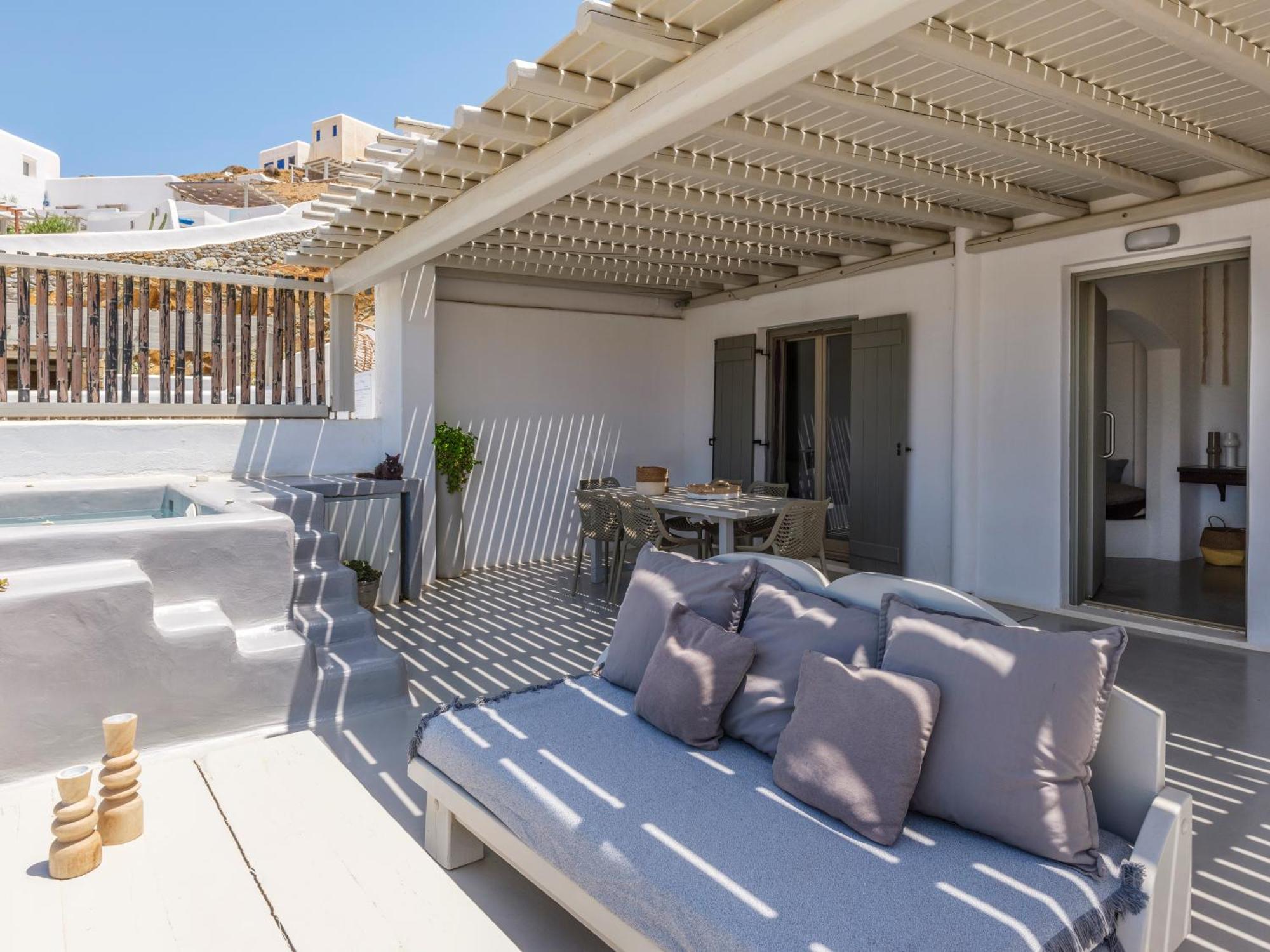 Sea Rock & Sky Private Mykonos Residence Merchia Beach 외부 사진