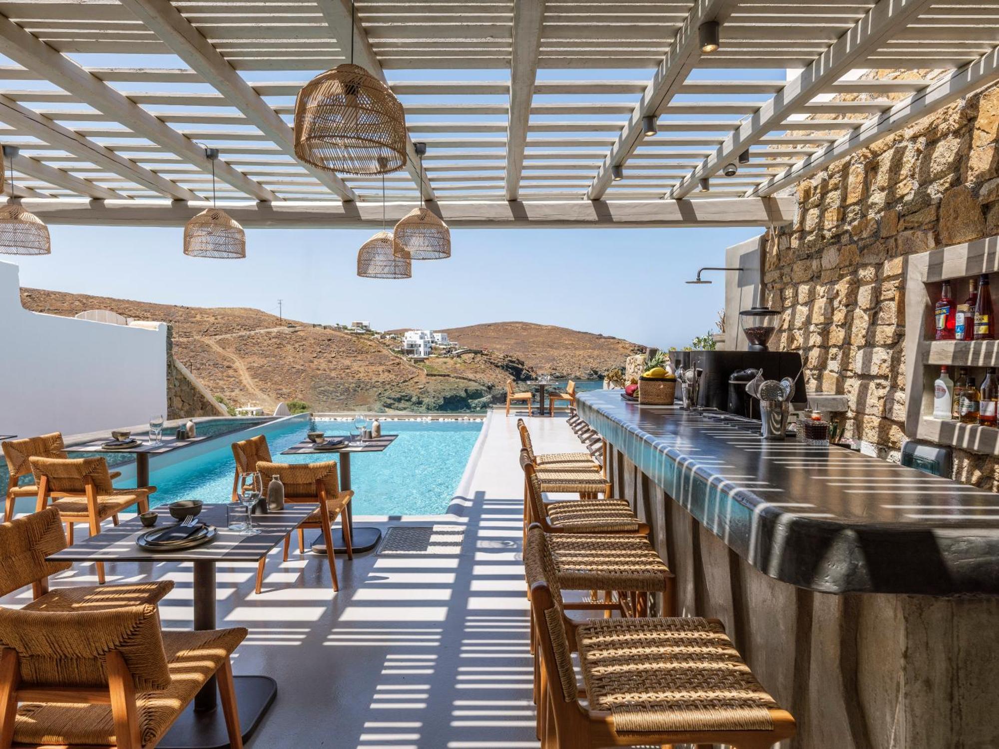 Sea Rock & Sky Private Mykonos Residence Merchia Beach 외부 사진