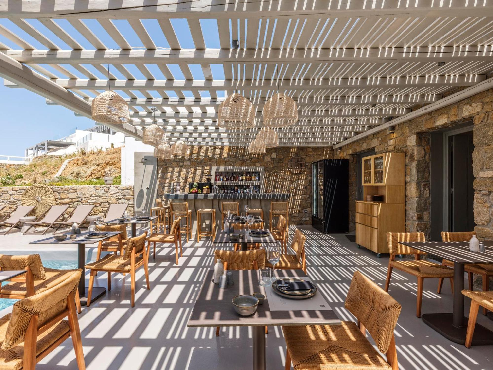 Sea Rock & Sky Private Mykonos Residence Merchia Beach 외부 사진