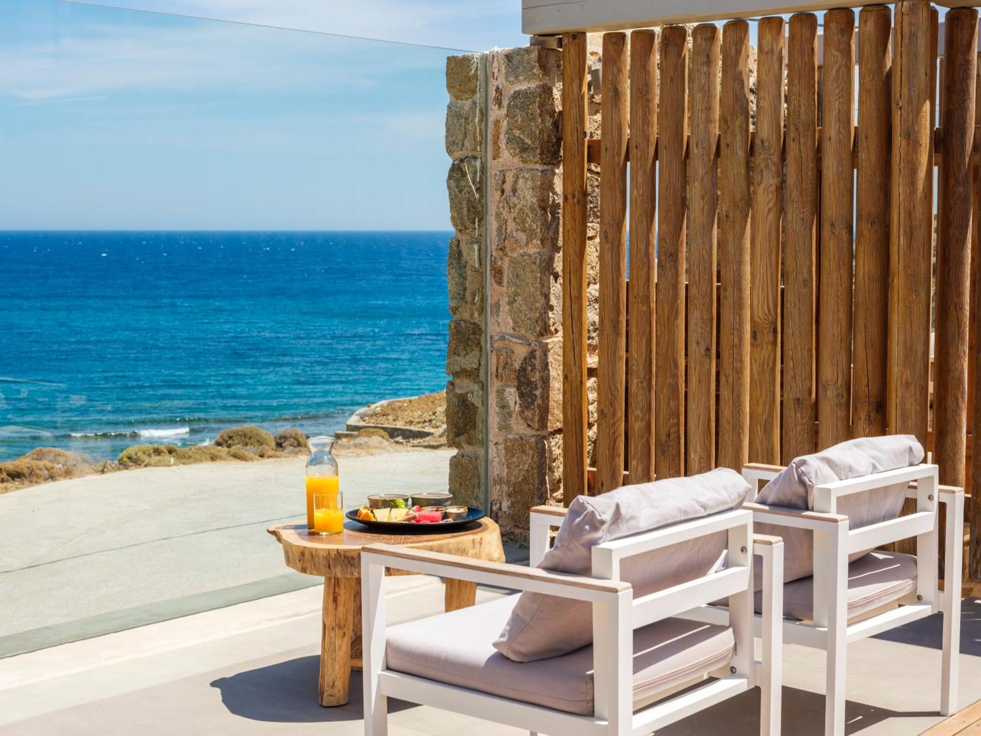 Sea Rock & Sky Private Mykonos Residence Merchia Beach 외부 사진