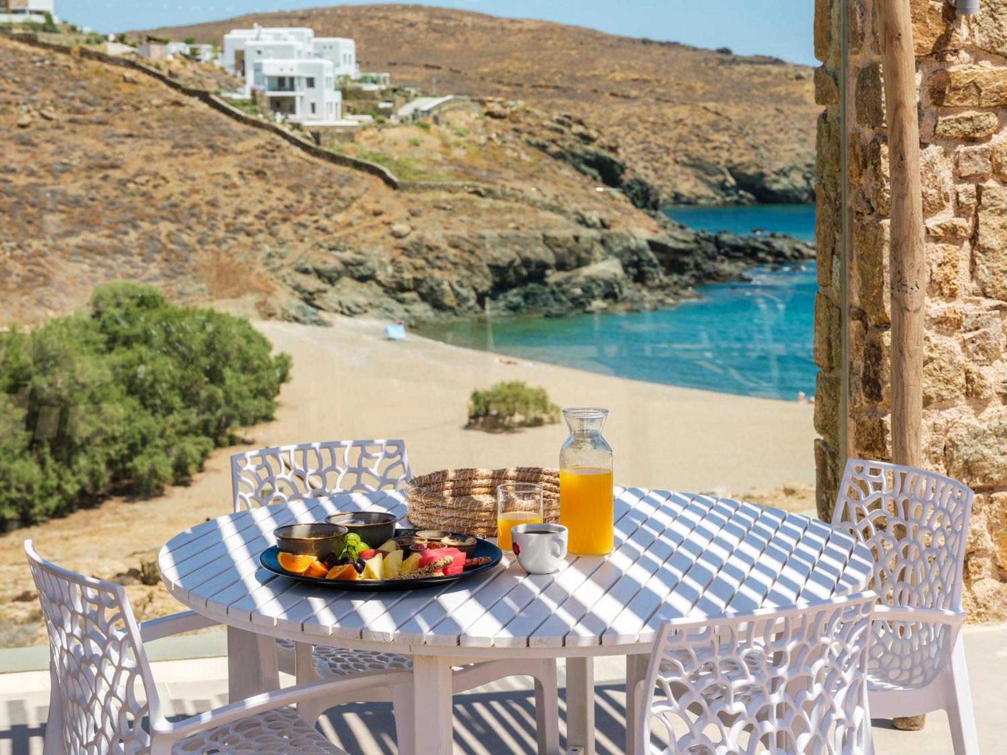 Sea Rock & Sky Private Mykonos Residence Merchia Beach 외부 사진