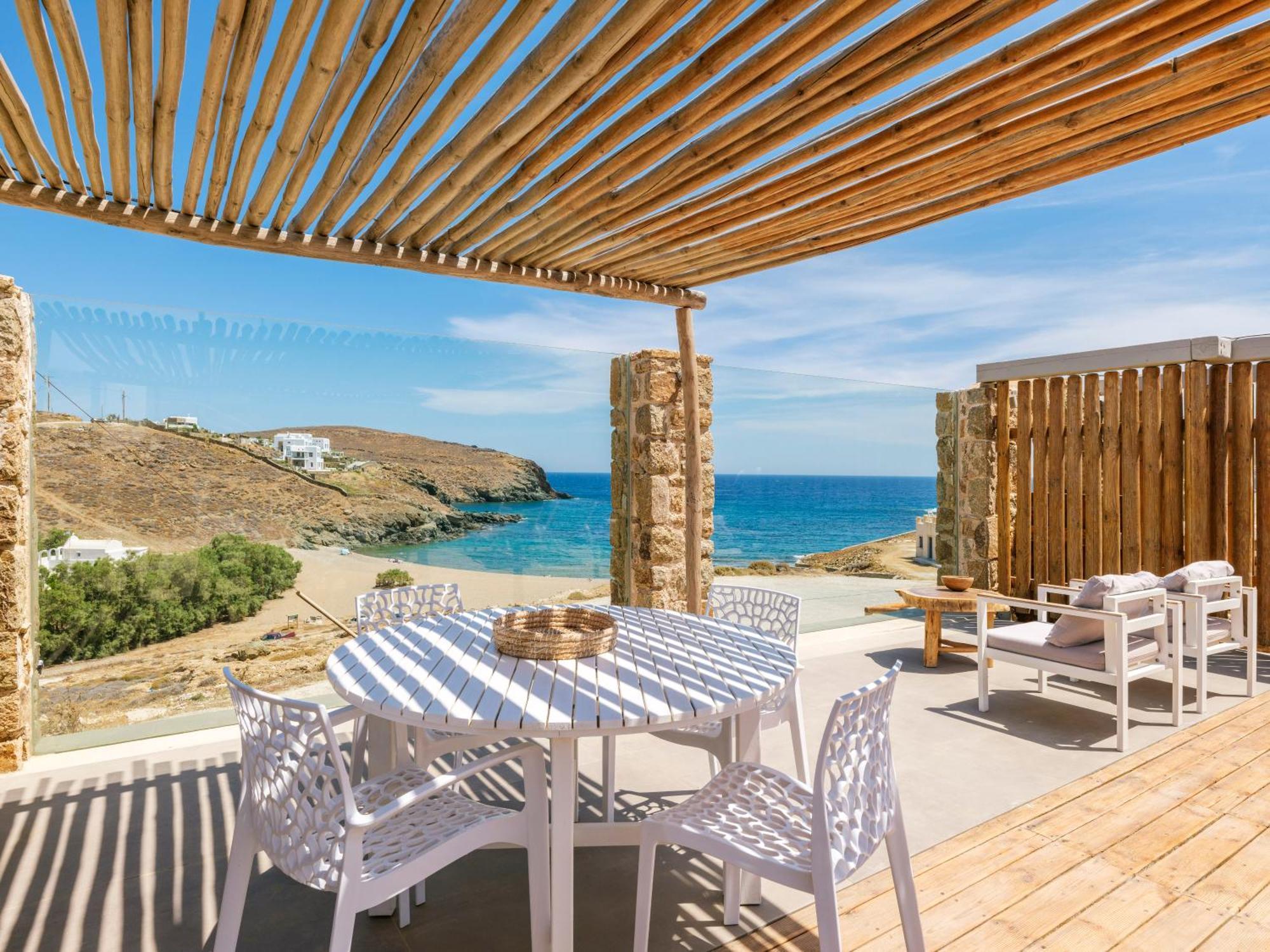 Sea Rock & Sky Private Mykonos Residence Merchia Beach 외부 사진