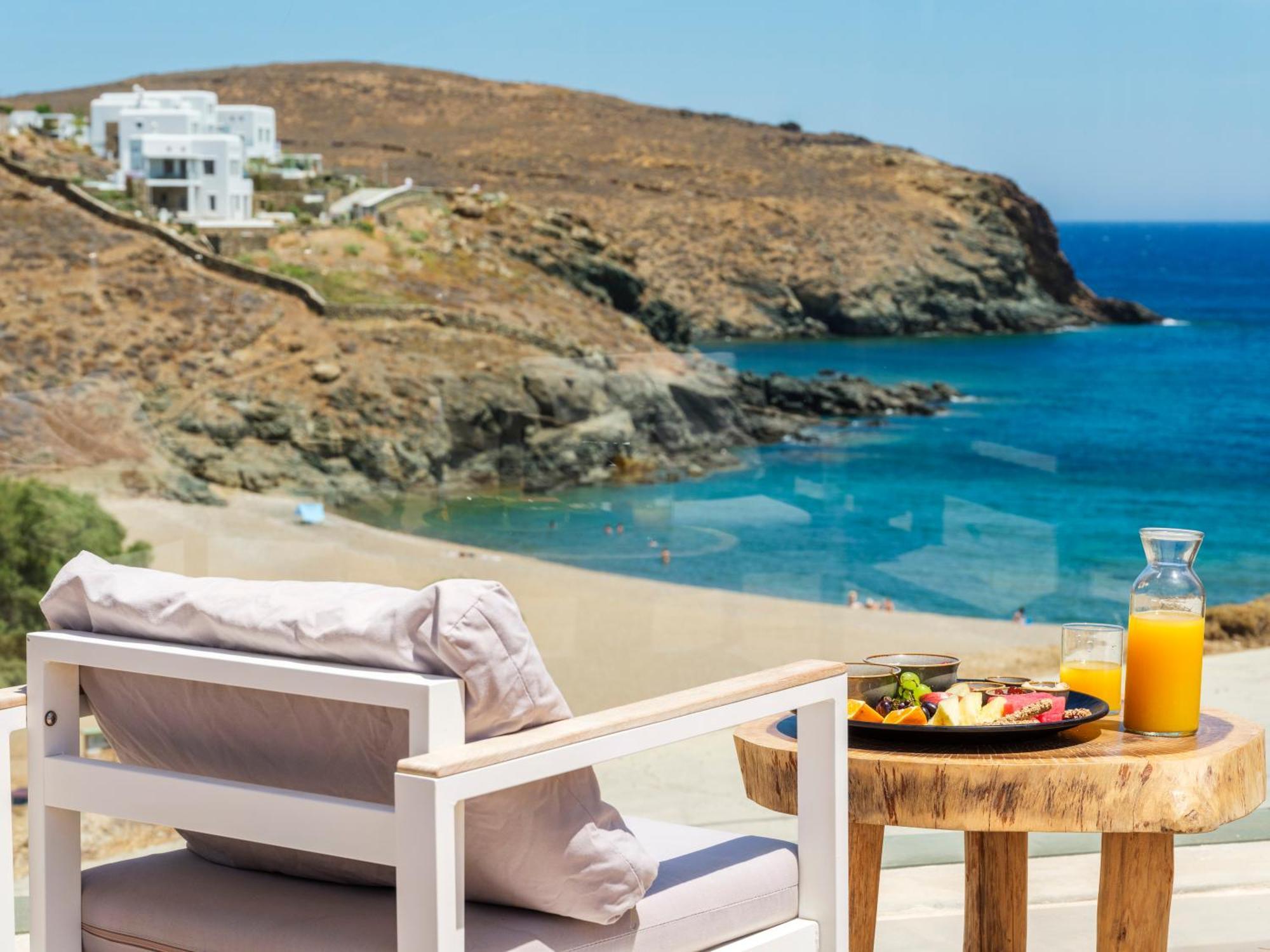 Sea Rock & Sky Private Mykonos Residence Merchia Beach 외부 사진