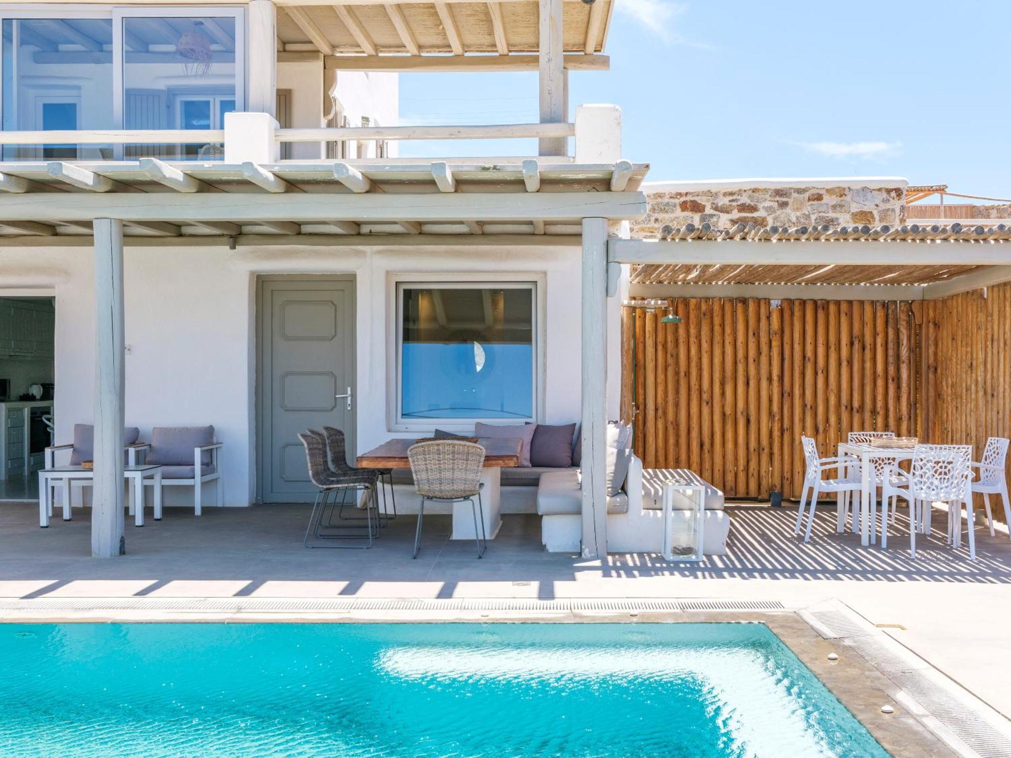 Sea Rock & Sky Private Mykonos Residence Merchia Beach 외부 사진
