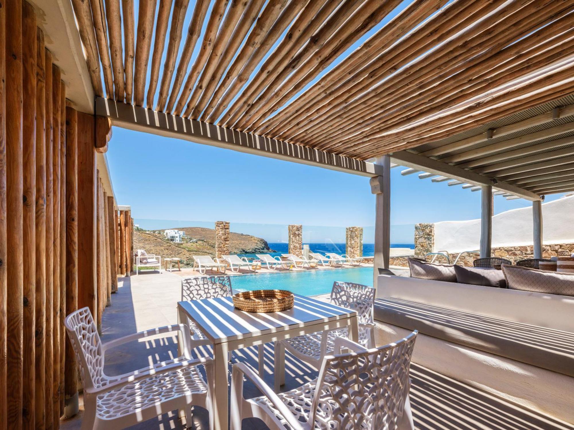 Sea Rock & Sky Private Mykonos Residence Merchia Beach 외부 사진