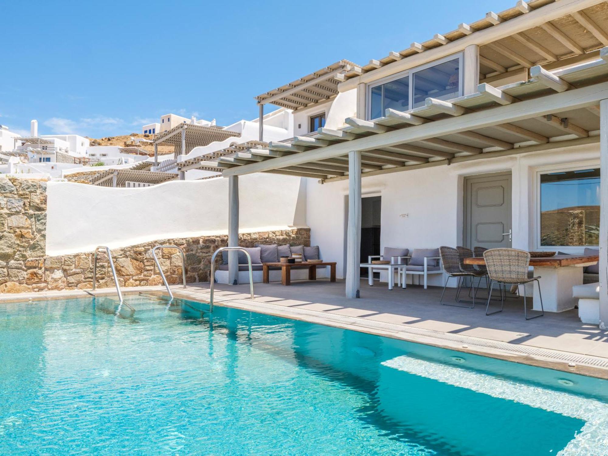 Sea Rock & Sky Private Mykonos Residence Merchia Beach 외부 사진